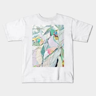 Textured Leaves with Pink Highlights Kids T-Shirt